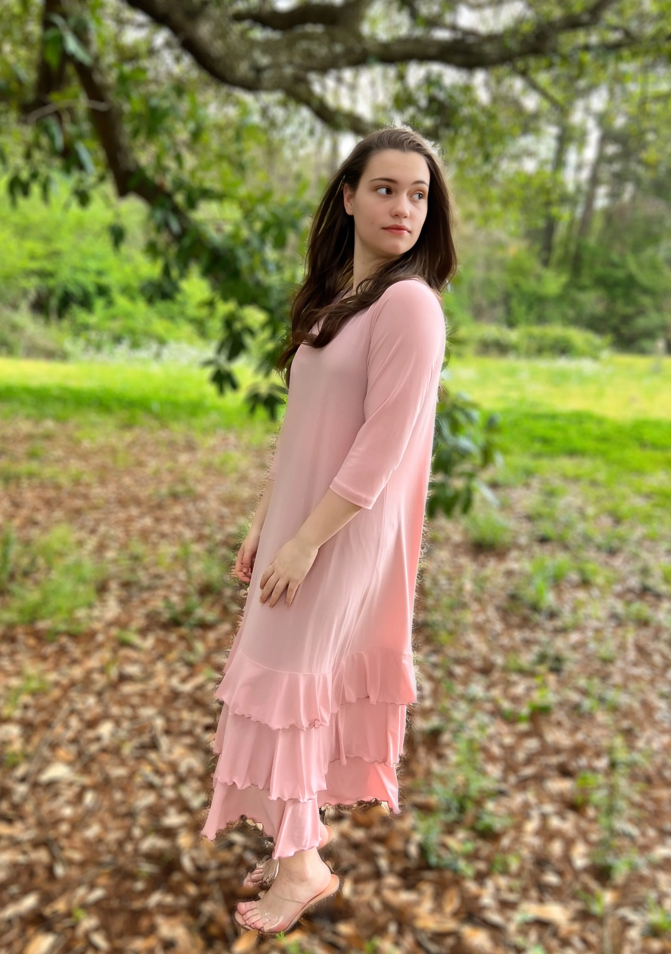 Gabby Ruffled Layering Dress Solid