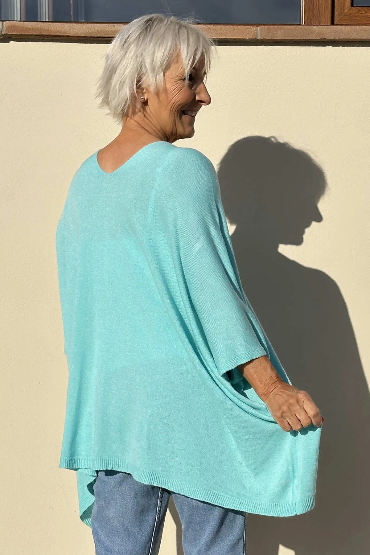 Katya V-Neck Top Aqua