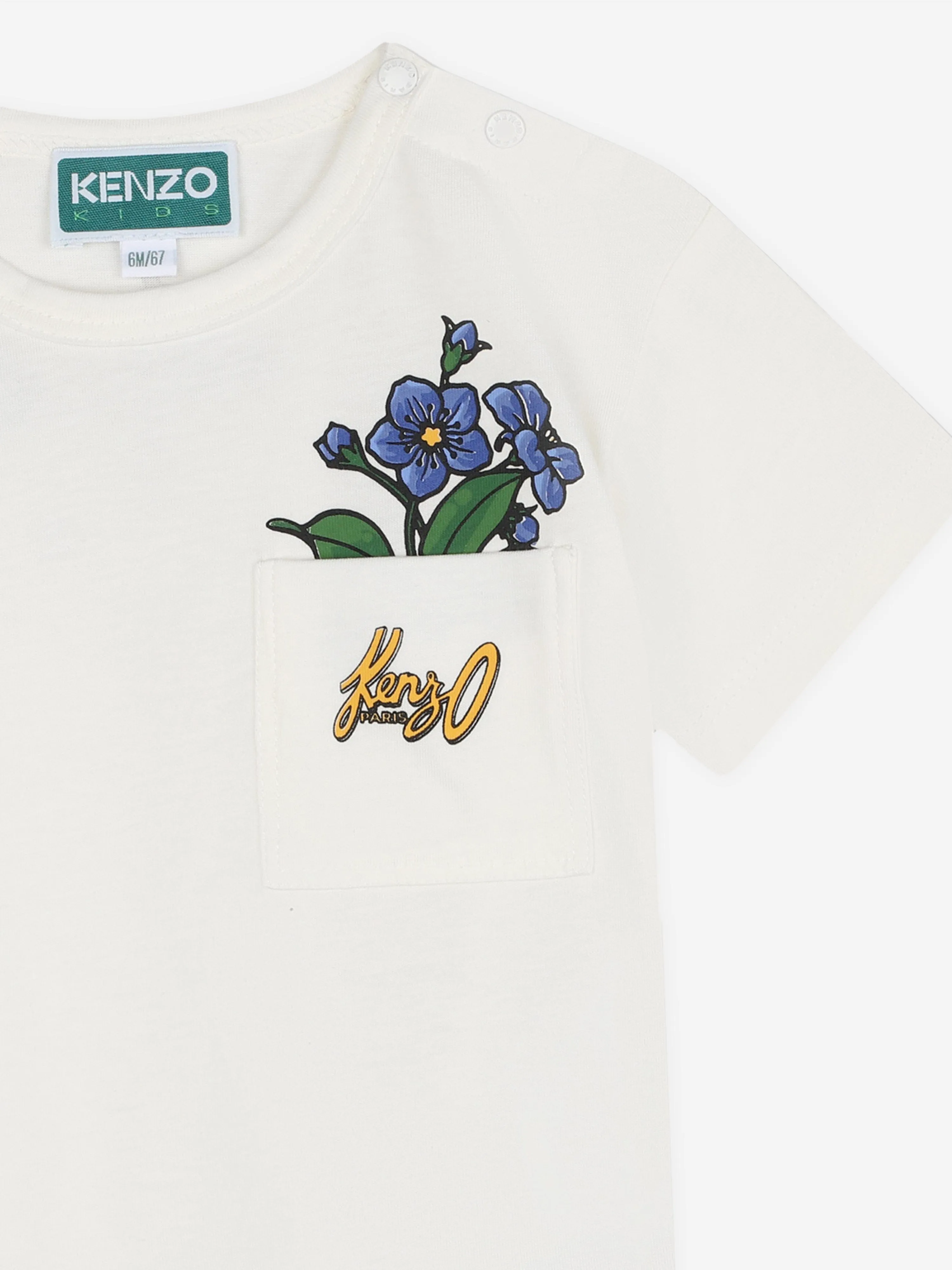 KENZO Baby Girls Pocket T-Shirt in Ivory