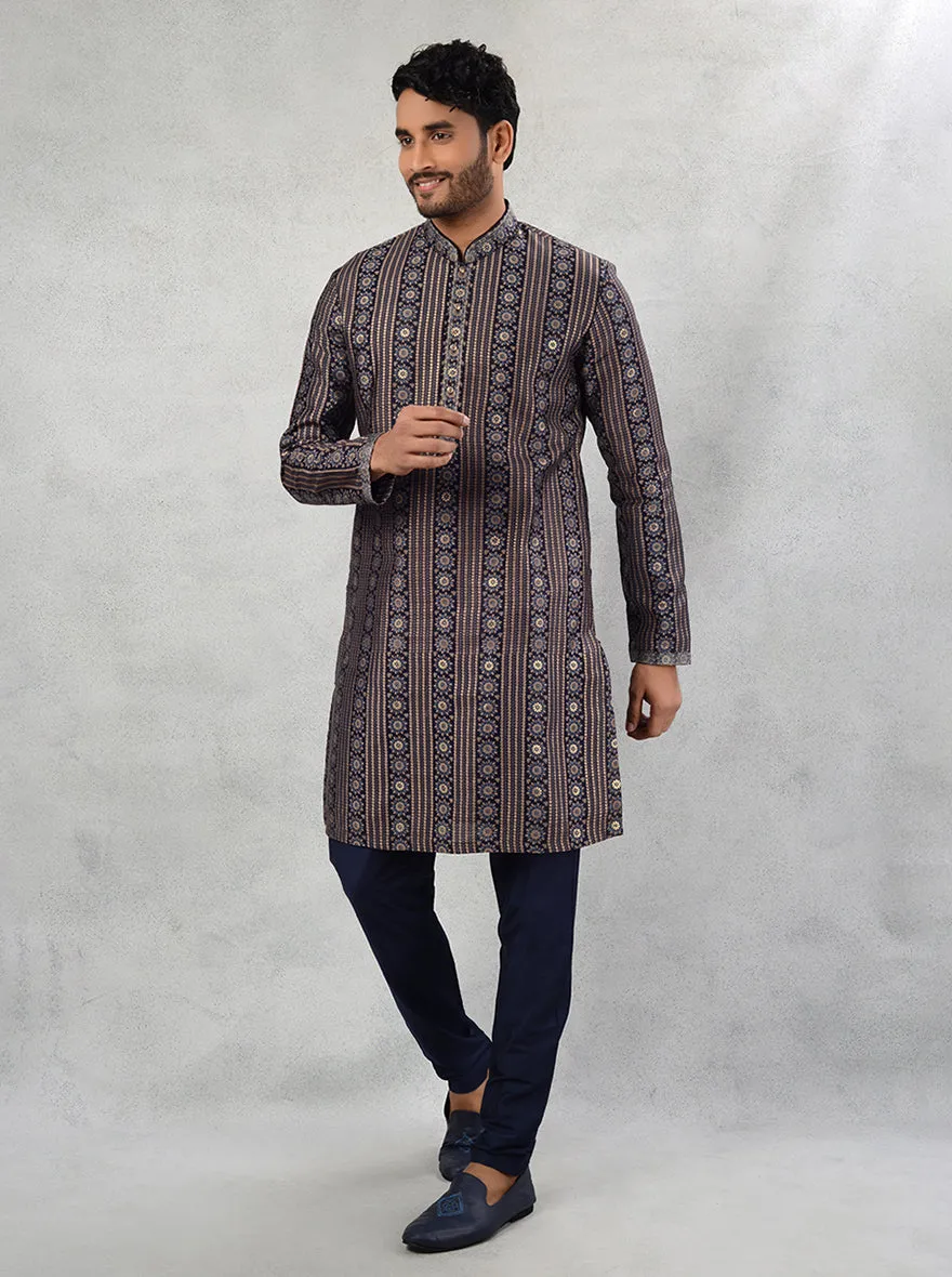 Midnight Blue Kurta Pajama | Azania