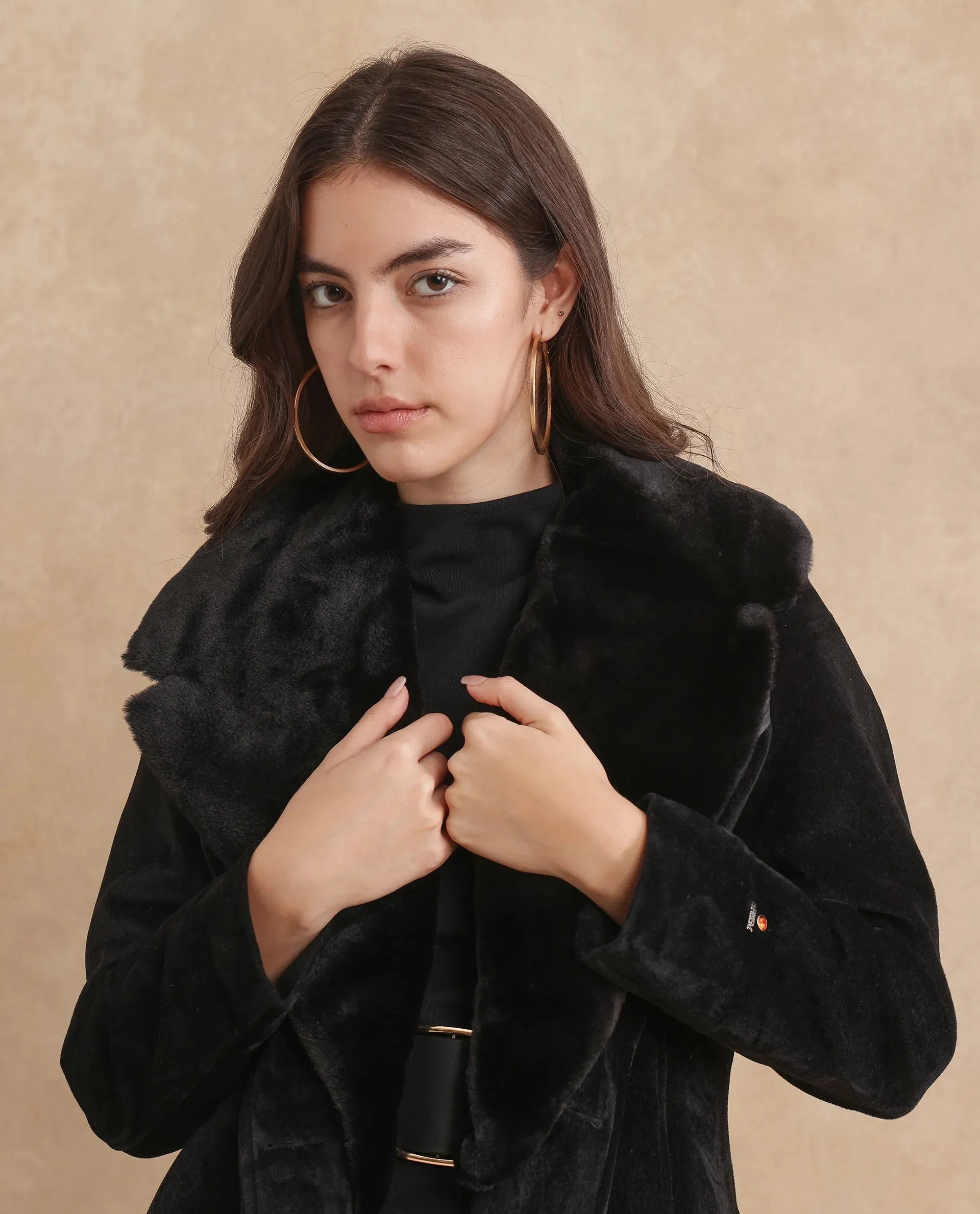 Rareism Women Teich 1 Black Plain Jacket